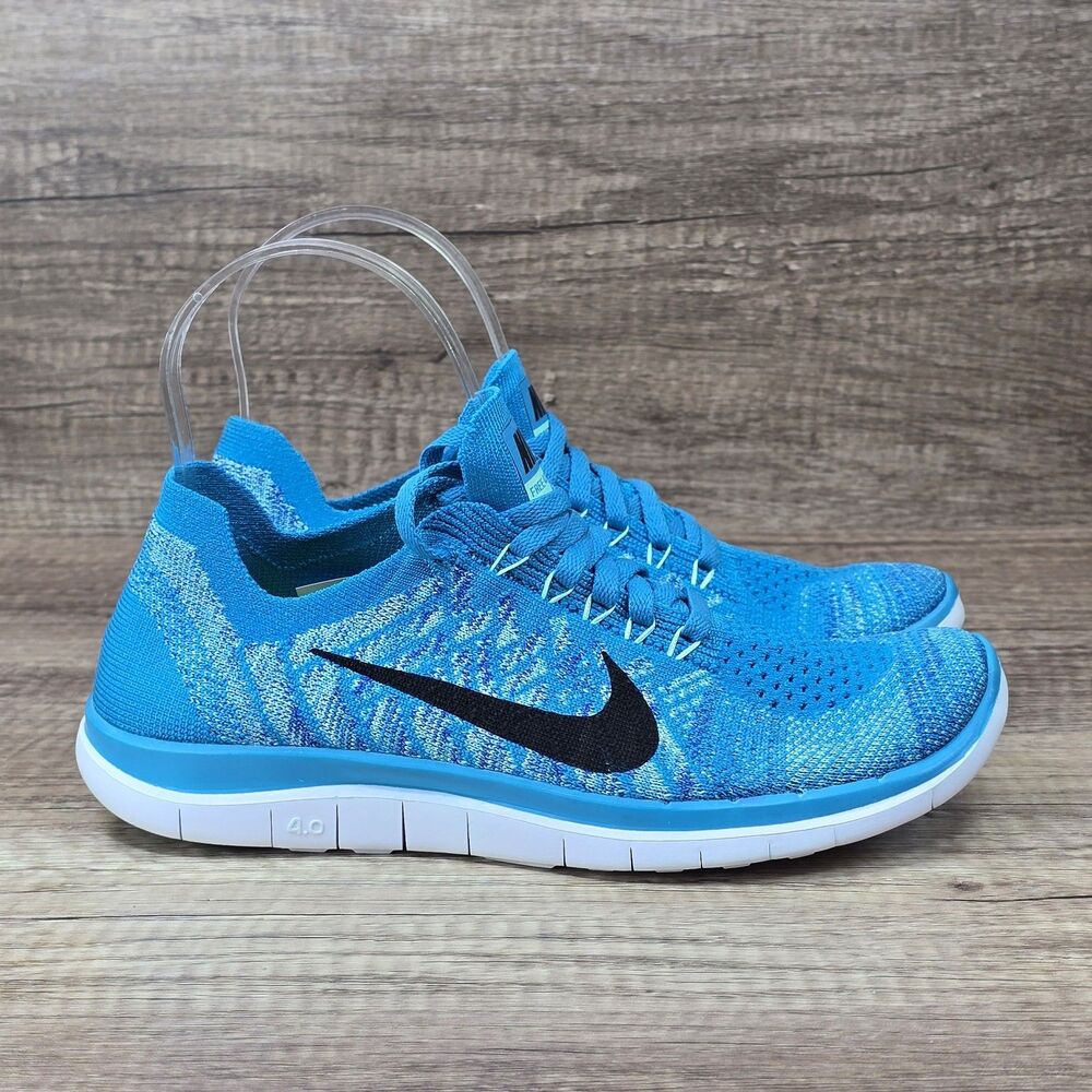 Nike Free 4.0 Flyknit Women's Size 6 Blue Lagoon Running Shoes (717076-400) NEW